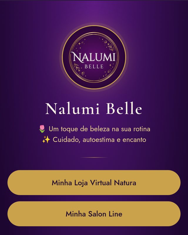Página inicial da Nalumi Belle com botões para as lojas